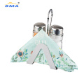 Stainless Steel Condiment Set Salt and Pepper Glass Jar with Napkin Holder